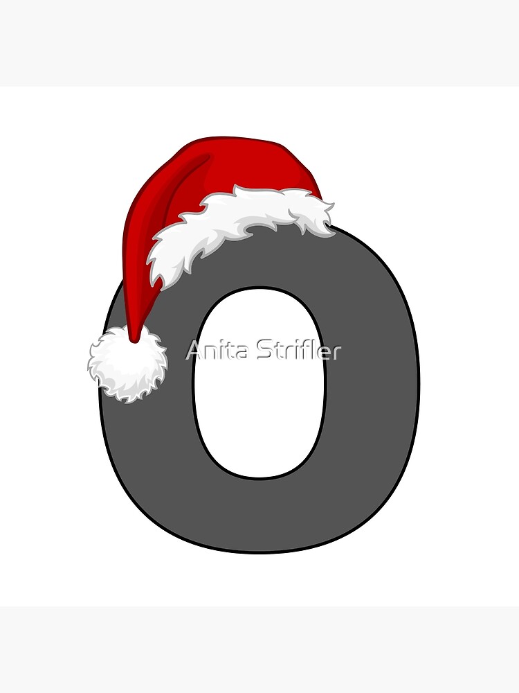 Christmas Letter O with Santa Hat Poster