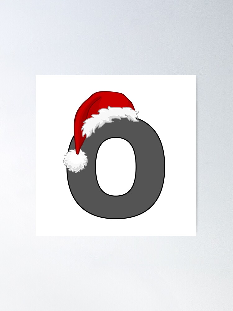 Christmas Letter B with Santa Hat Poster for Sale by Anita Strifler