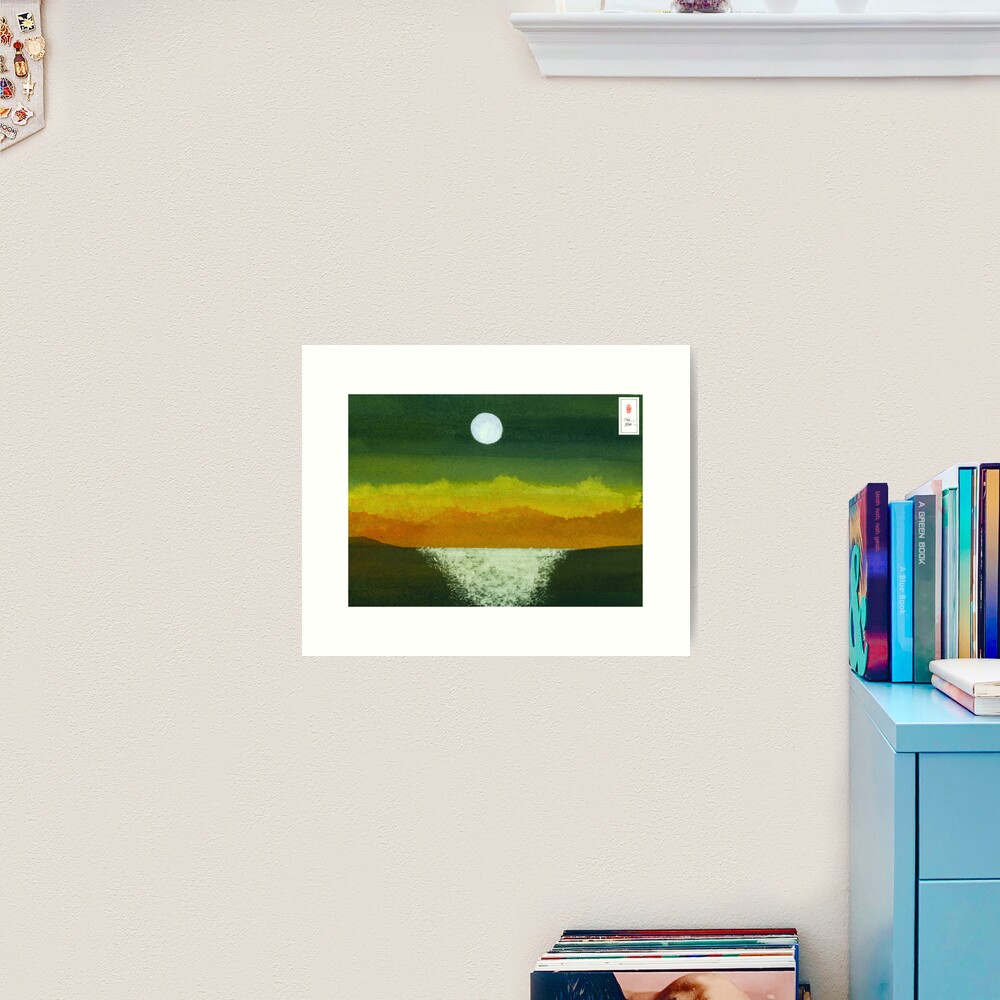 Moon and Ocean Art Print