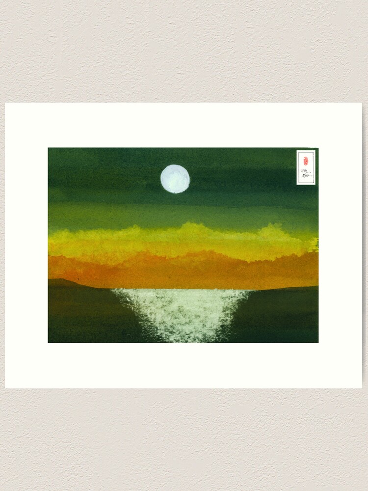 Alternate view of Moon and Ocean Art Print