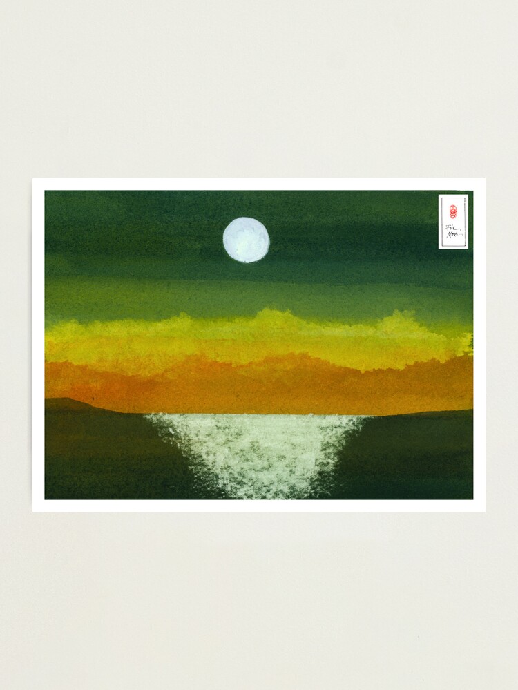 Thumbnail 1 of 3, Photographic Print, Moon and Ocean designed and sold by ronmoss.
