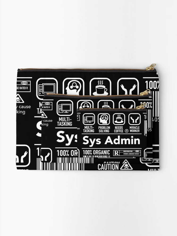 Thumbnail 2 of 4, Zipper Pouch, Computer System Administrator Unix Linux Sys Admin SysAdmin designed and sold by JukeLox.