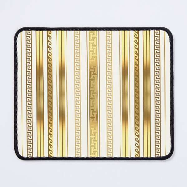 Item preview, Greek Key Gold Antique White Striped Pattern designed and sold by Yiorgos Designs.