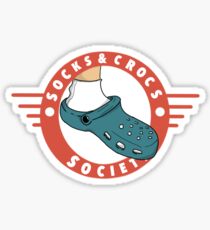 Socks & Crocs society crest Sticker