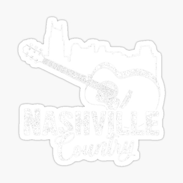 "Nashville Skyline Tennessee Country Music Guitar Player" Sticker for