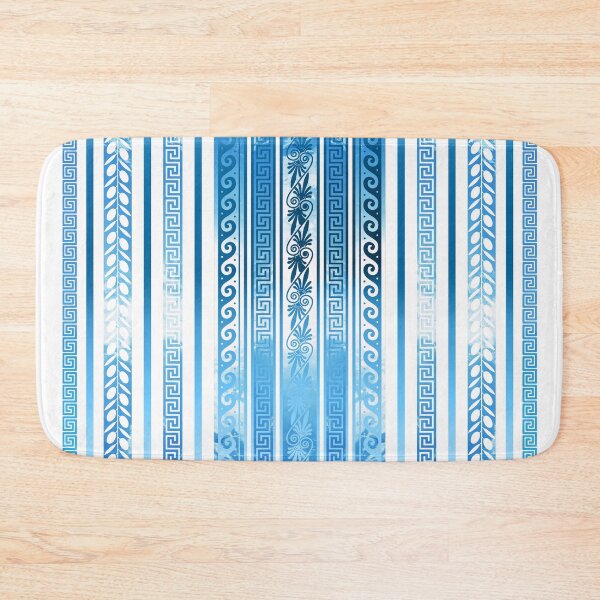 Item preview, Patrón de rayas blanco azul clave griega designed and sold by Yiorgos Designs.