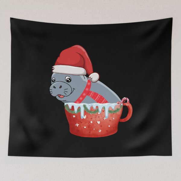 Item preview, Manatee in Santa hat Christmas family matching designed and sold by Sasikharn.