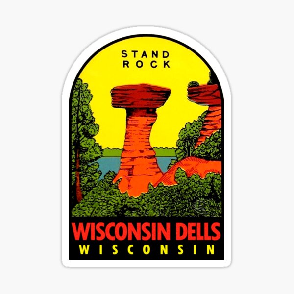 Wisconsin Dells Stand Rock Vintage Travel Decal Sticker