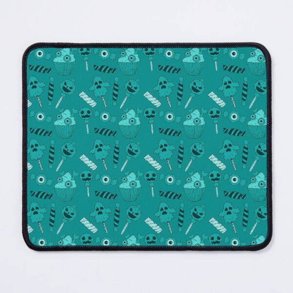 Item preview, ncredible pattern of creepy sweets with a blue background to always carry the spirit of Autumn with you designed and sold by Patternschidos.
