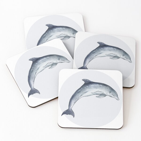 Item preview, Watercolor dolphin with round color background designed and sold by Lomas Sublimado.