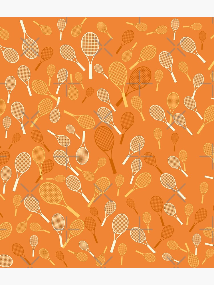Thumbnail 3 of 3, Backpack, Tennis Rackets Print on a Bright Orange Background designed and sold by BigCityTennis.