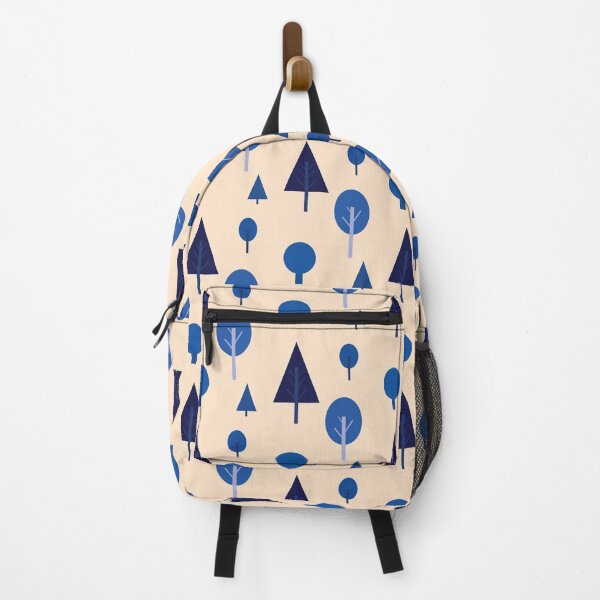 Item preview,  Blue Trees Pattern on Almond Peach Beige Background designed and sold by wenjunior.