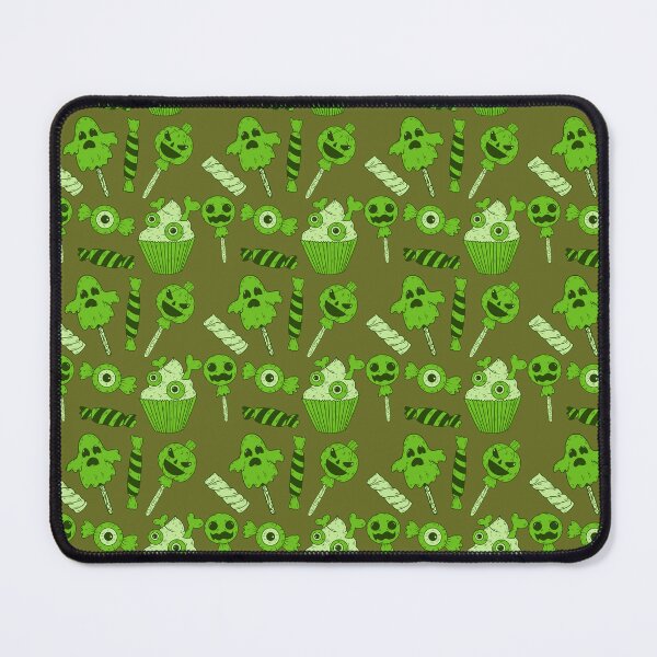 Item preview, Incredible pattern of creepy sweets with a green background to always carry the spirit of Autumn with you designed and sold by Patternschidos.