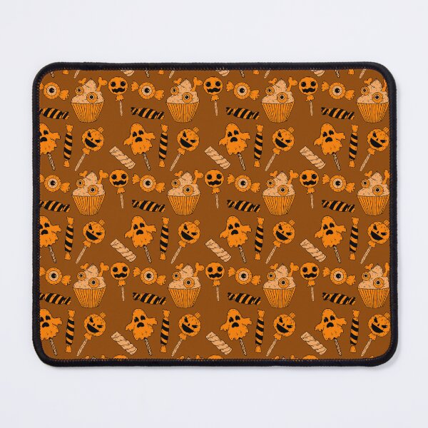 Item preview, Incredible pattern of creepy sweets with a orange background to always carry the spirit of Autumn with you designed and sold by Patternschidos.