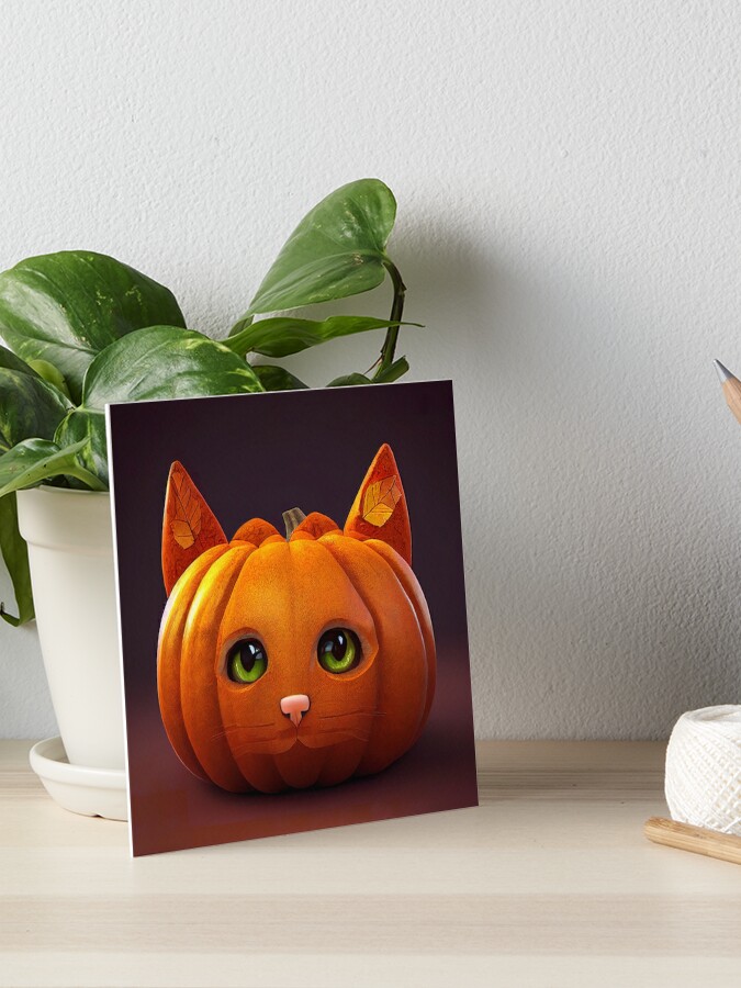 Halloween Cat and Pumpkin Hand-painted Pillow Cover 