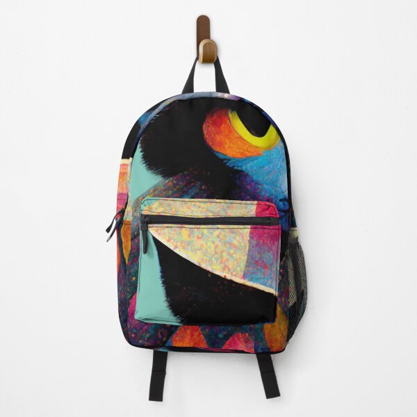 Item preview, Colorful cat wearing a surreal hat designed and sold by AmazinfArt.