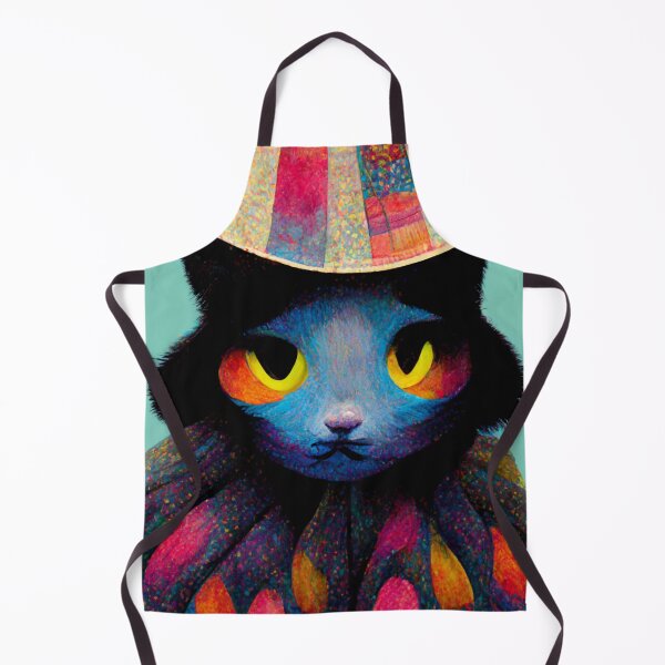 Item preview, Colorful cat wearing a surreal hat designed and sold by AmazinfArt.