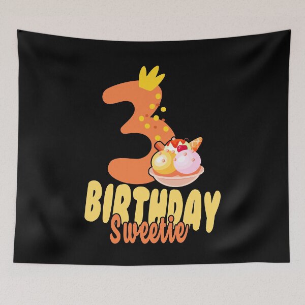 Item preview, 3rd Birthday Ice Cream Age 3 Scoop Birthday Sweetie Girl Kid Gift designed and sold by TMelonShop.
