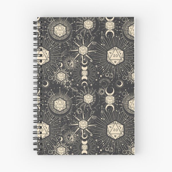 Item preview, DND CELESTIAL DICE, pattern, D20 Stars constellation, sun and crescent designed and sold by DungeonAtelier.
