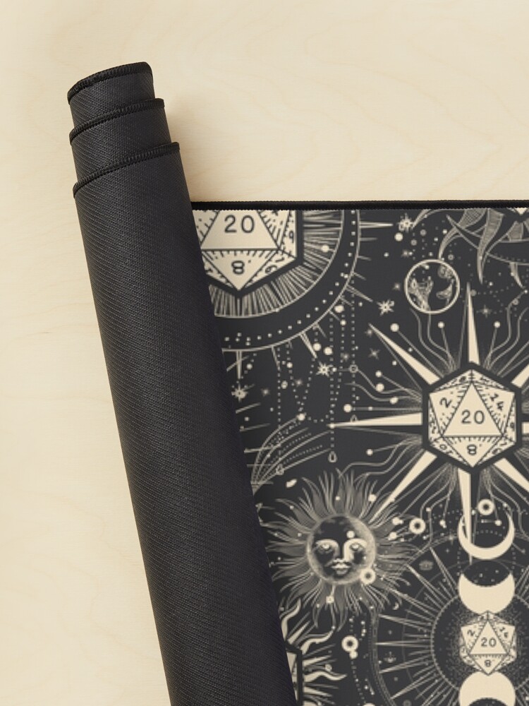 Thumbnail 2 of 5, Mouse Pad, DND CELESTIAL DICE, pattern, D20 Stars constellation, sun and crescent designed and sold by DungeonAtelier.