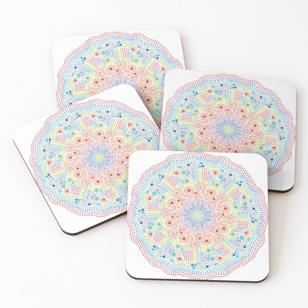 Item preview, Rainbow dot mandala designed and sold by DomaDoma.