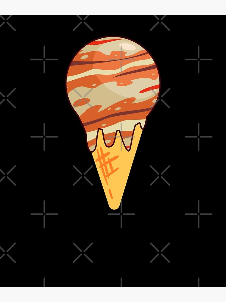 "Melting Ice Cream Jupiter Solar System Lovers Gift" Poster for