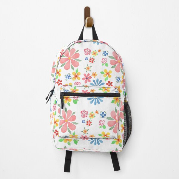 Item preview, Watercolor Minimalistic Pattern With Blue Pink Yellow Flowers designed and sold by Irina Sztukowski.