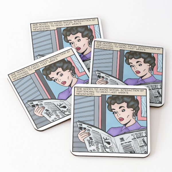 Item preview, Introvert Comic Woman Reads Newspaper designed and sold by Unhinged Heather.