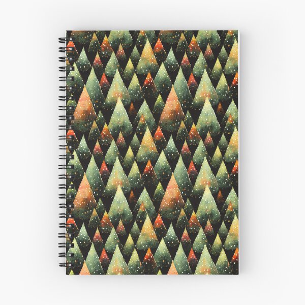 Item preview, Retro Christmas Tree with Lights Watercolor Seamless Design designed and sold by VintageFlorals.