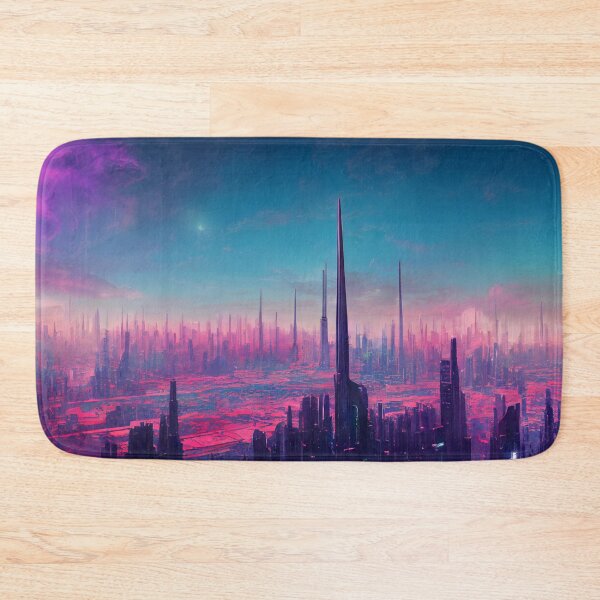 Item preview, Futuristic Vaporwave Cityscape designed and sold by Foodcolored.