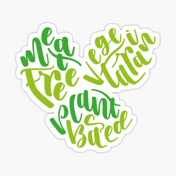 Vegetarian / Meat Free / Plant Based - Leaves Sticker