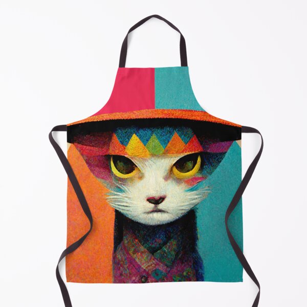 Item preview, cat wearing a hat with spectacular colors designed and sold by AmazinfArt.
