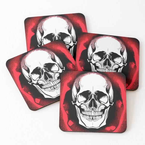 Item preview, #SkullLove Skull Surrounded with Red designed and sold by MindGlowArt.