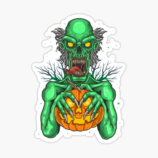 Green Halloween Monster - Black Rose Halloween 2022 Collection Sticker
