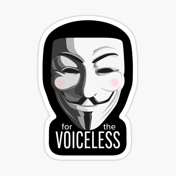 Item preview, For The Voiceless - Anonymous Mask V for Vendetta Guy Fawkes designed and sold by EarthlingTom.