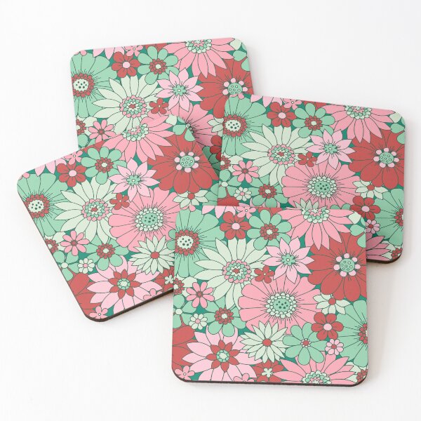 Item preview, Retro Daisies - Christmas Mint designed and sold by latheandquill.
