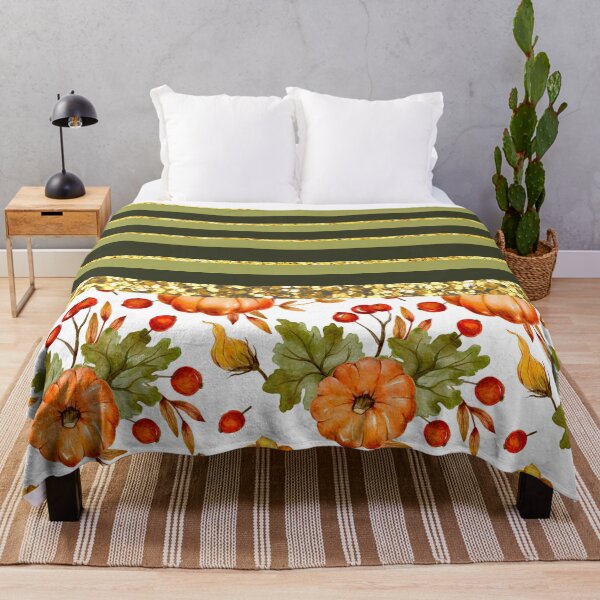 Item preview, Pumpkin And Berries With Glitter (Horizontal Stripes 1) designed and sold by SimplyMe-Plus.