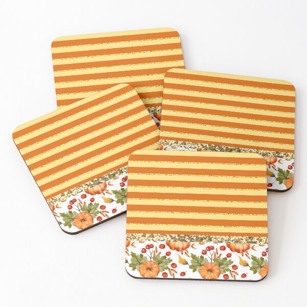 Item preview, Pumpkin And Berries With Glitter (Horizontal Stripes 2) designed and sold by SimplyMe-Plus.