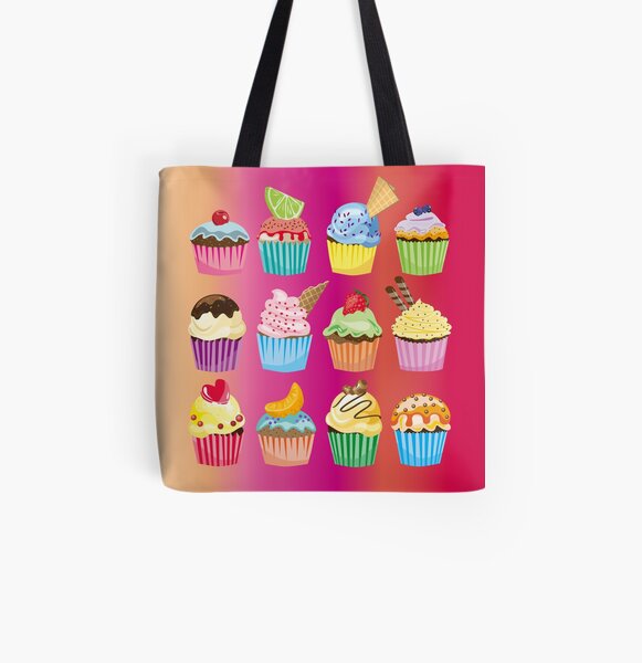Cupcakes Galore Delicious Yummy Sugary Sweet Baked Treats All Over Print Tote Bag