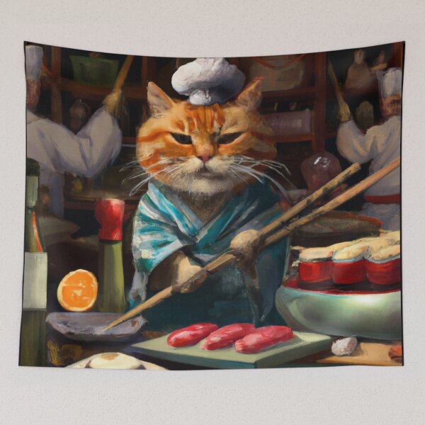 Item preview, Sakana the Cat, master sushi chef (Baroque) designed and sold by thecatandkettle.