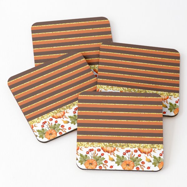 Item preview, Pumpkin And Berries With Glitter (Horizontal Stripes 3) designed and sold by SimplyMe-Plus.
