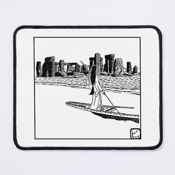 Item preview, Stonehenge and Lady Poling along on a Boat designed and sold by BReinbold.