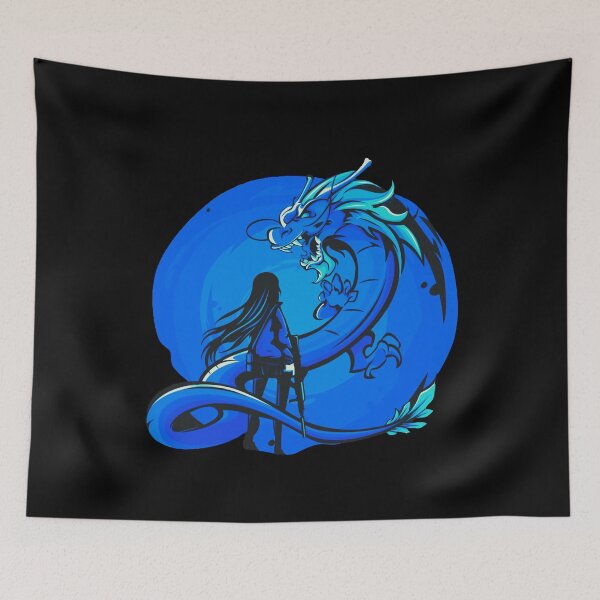 Item preview, Blue Anime Girl and Dragon design designed and sold by Dven-Clothes.