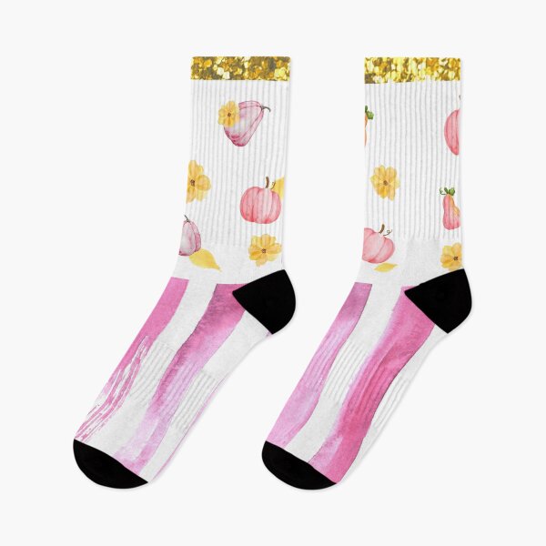 Item preview, Pink Pumpkins And Flowers With Glitter (Stripes 1) designed and sold by SimplyMe-Plus.