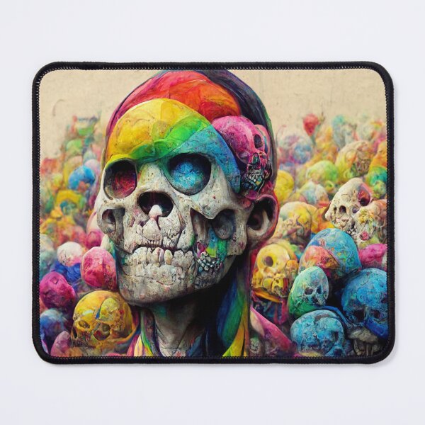 Item preview, Hundreds of rainbow-colored skulls, graffiti, detailed, designed and sold by AmazinfArt.