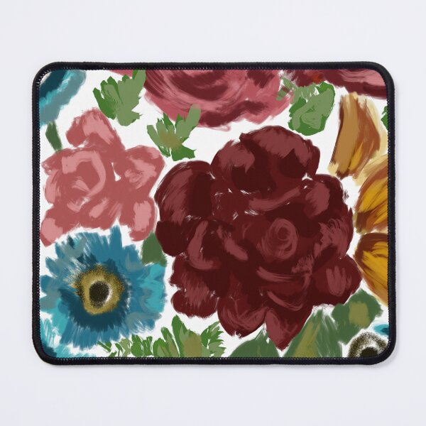 Item preview, Bright Abstract flowers colourful roses flowers red blue yellow orange pink designed and sold by Inktown.