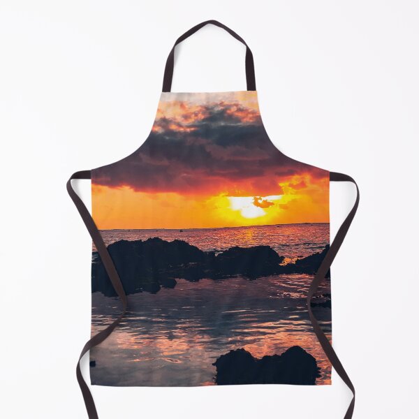 Item preview, orange sunset with heavy clouds over beach designed and sold by Durgaa D.