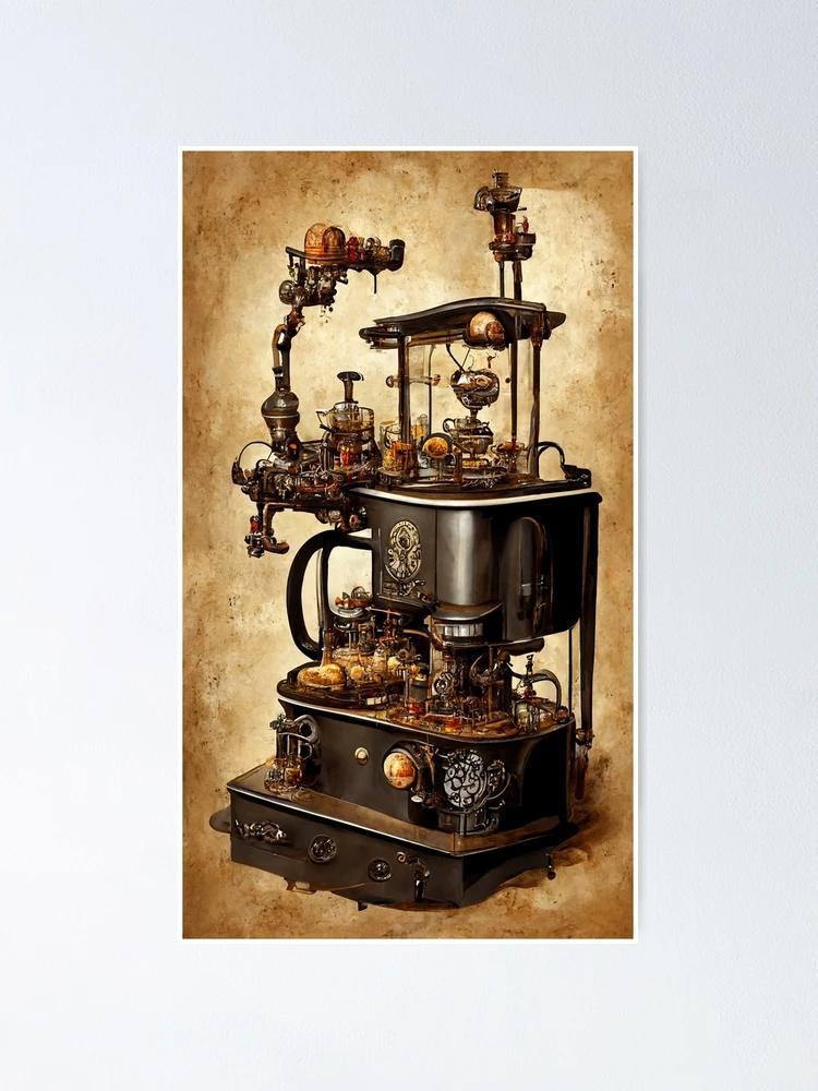 Steampunk Coffee Butler, an art print by M. C. Matz - INPRNT