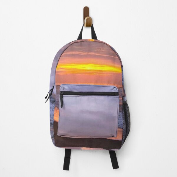 Item preview, orange, purple and grey sunset with heavy clouds over clam beach designed and sold by Durgaa D.