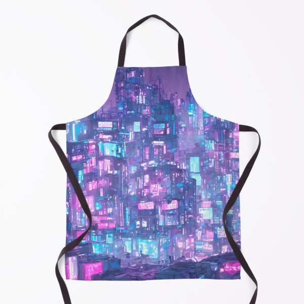 Item preview, Cyberpunk city, Kawaii pink and blue pastel colors. designed and sold by Art-of-AI.